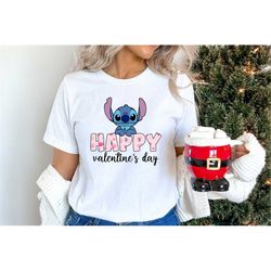 stitch happy valentine shirt, valentine shirt, stitch shirt, lovers tee, happy valentines disney