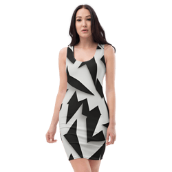 all-over printed women fitted dress