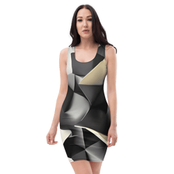 all-over printed women fitted dress