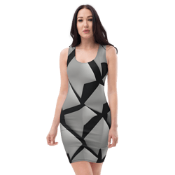 all-over printed women fitted dress