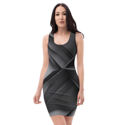 all-over printed women fitted dress