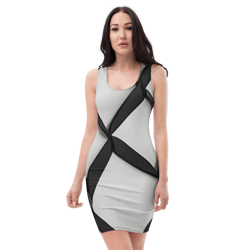 all-over printed women fitted dress