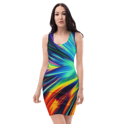 all-over printed women fitted dress