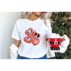 mickey and friends valentine day, mickey and minnie shirt, donald duck and daisy shirt