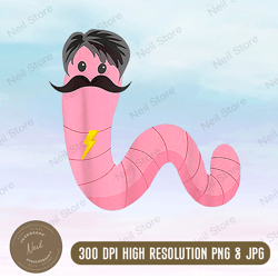 worm with a mustache james tom ariana reality png, file png, digital download