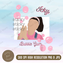 mrs.rachel sticky bubble gum png, png high quality, png, digital download