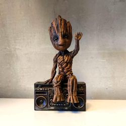 Baby Groot Sculpture Statue handpaint high detail, Baby Groot figure handpaint, Guardians of the Galaxy Groot figure