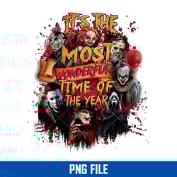 it's the most wonoerful time of the year png, horror movie png, halloween png digital file