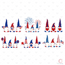6 files patriotic gnomes bundle svg, independence day svg, independence gnome svg, three gnomes svg, gnome svg