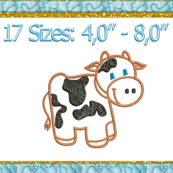 cow applique machine embroidery design