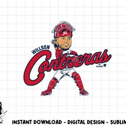 willson contreras - caricature - st. louis baseball png, sublimation