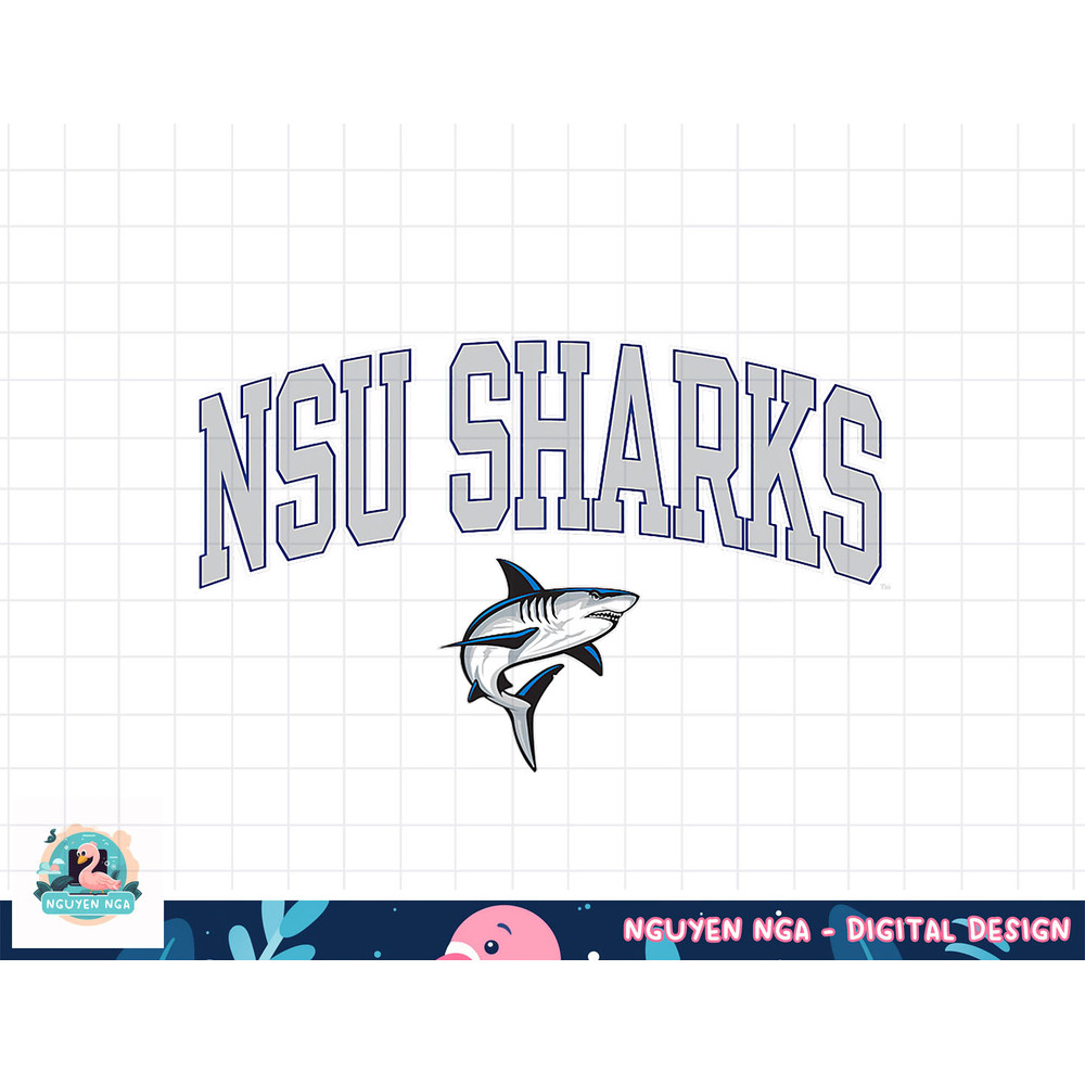 Nova Southeastern Sharks Arch Over Blue Officially Licensed png, sublimation.jpg