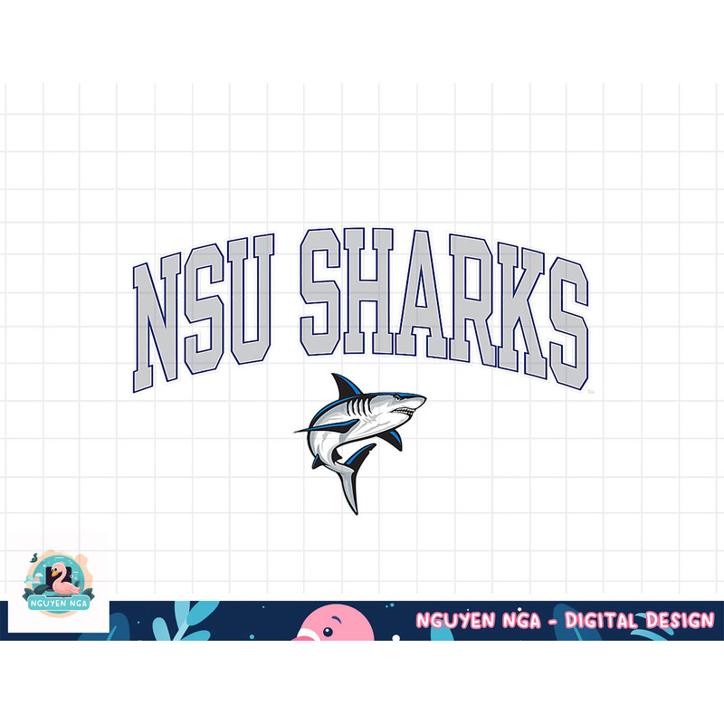 Nova Southeastern Sharks Arch Over Blue Officially Licensed png, sublimation.jpg