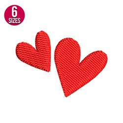 mini hearts embroidery design, machine embroidery pattern, instant download