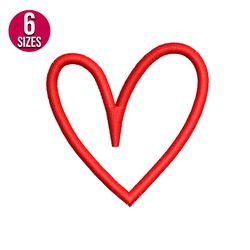 heart embroidery design, machine embroidery pattern, instant download