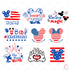 mickey independence day bundle svg, mickey svg, disney svg, mickey head svg, independence day svg