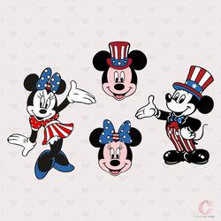 mickey minnie america svg, 4th of july svg, mickey svg, minnie svg, independence day svg