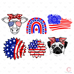 america independence day bundle svg, american flag svg, liberty svg, sunflower svg, independence day svg