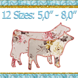 cow applique machine embroidery design
