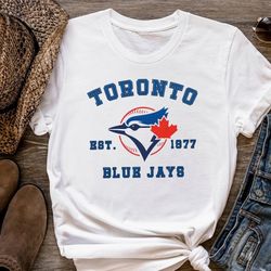 toronto blue jays baseball shirt, blue jays crewneck sweatshirt, toronto blue jays est 1977 t-shirt, mlb shirt, mlb 2023