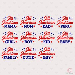 american family bundle svg, 4th of july, american flag svg, family bundle svg, independence day svg