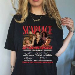 scarface shirt vintage scarface 1983-2023 shirt tony montana shirt scarface 40th aninversary thank you for the memories