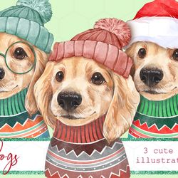 Cute watercolor dogs PNG sublimation designs