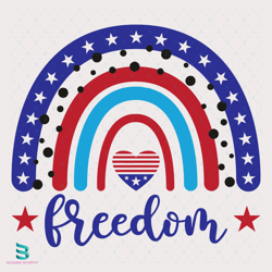 freedom rainbow 4th of july svg, america svg, freedom svg, rainbow svg