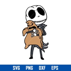 jack holding oogie boogie svg, nightmare before svg, halloween svg, png dxf eps digital file