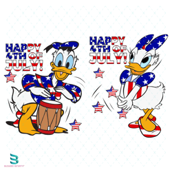 daisy and donald 4th of july svg, 4th of july 2023, america svg, daisy and donald