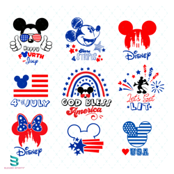 disney independence day bundle svg, independence svg, mickey svg, disney svg