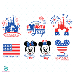disney america fourth of july bundle svg, independence svg, fourth of july svg
