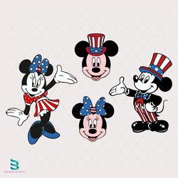 mickey minnie america svg, 4th of july svg, mickey svg, minnie svg