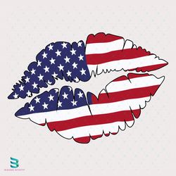 american flag lips svg, america svg, 4th of july 2023, american flag svg
