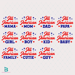 all american family bundle svg, 4th of july 2023, american flag svg, america svg
