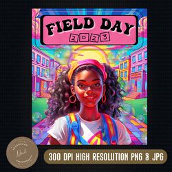 field day 2023,kids colorful rainbow sunny field day girls png, field day png, last day of school, digital file