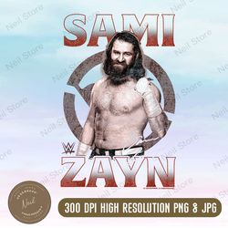 wwe sami zayn png, wwe sami zayn photo portrait distressed poster png, png high quality, png, digital download