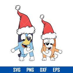 bluey and bingo christmas svg, bluey and bingo png, bluey chritmas svg, bluey svg, png dxf eps digital file