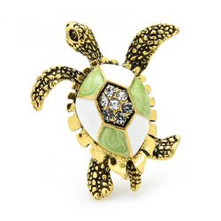 Turtle brooch, Statement reptile jewelry, Sea world, Brooches