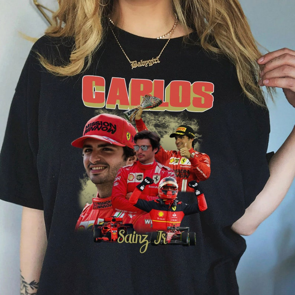 Carlos Sainz Vintage Shirt, Carlos Sainz Jr.jpg. Bootleg, 90s Vintage Style Graphic Tee, Carlos Sainz Shirt, Driver Racing Championship Shirt.jpg