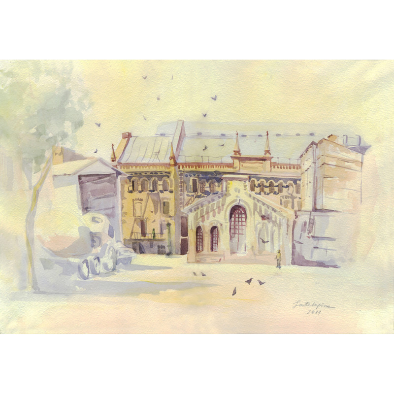 Улица Водников. Зателепина Александра, бумага, акварель, 29 х 42 см, 2011г.jpg