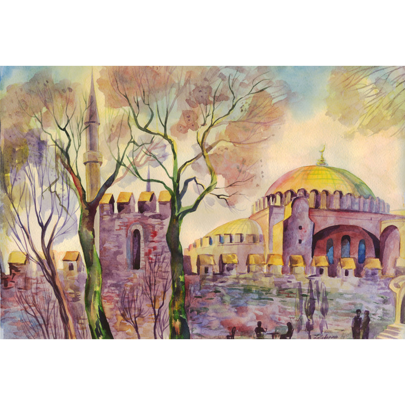Весна в Стамбуле. Зателепина Александра, бумага, акварель, 29 х 42 см, 2011г.jpg
