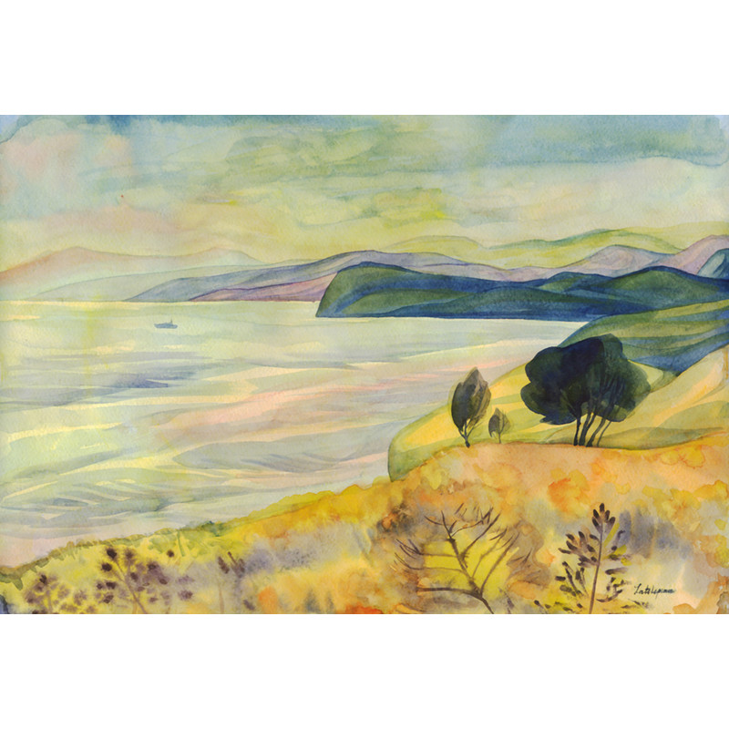 Крым. Морское. Зателепина Александра, бумага, акварель, 29 х 42 см, 2011г.jpg