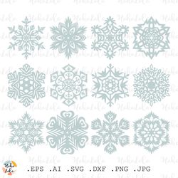 snowflake svg, christmas ornanents templates, snowflake silhouette, cricut files svg, clipart png, christmas svg