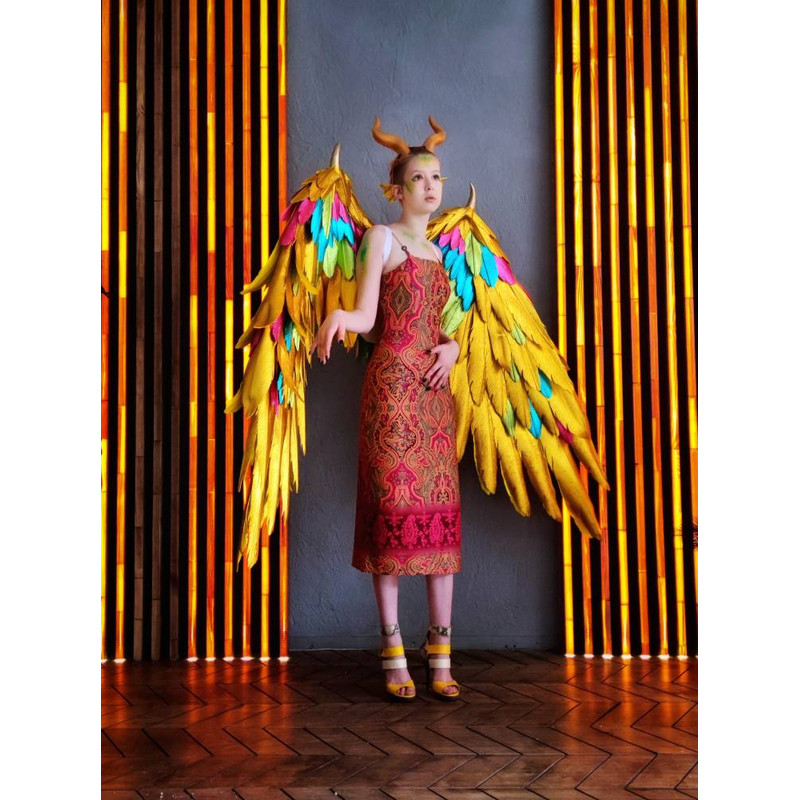 adult wings costume, gold angel wings, devil wings, phoenix costume, articulating wings, gold cosplay wings, moving anime wings, movable wings, wings of fire, p