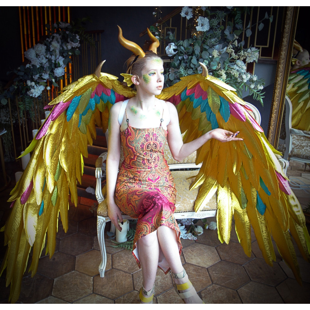 adult wings costume, gold angel wings, devil wings, phoenix costume, articulating wings, gold cosplay wings, moving anime wings, movable wings, wings of fire, p