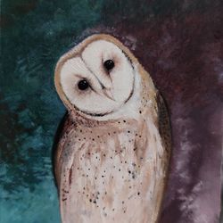 Oil painting ,, Curious Owl,,