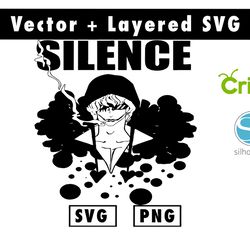 don quixote rosinante silence svg & png files for cricut machine , anime svg , manga svg , goku svg