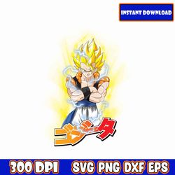 gogeta svg, dragon -- ball, cricut cutting file, cartoon clipart, image files, svg,png,pdf bundle, birthday svg
