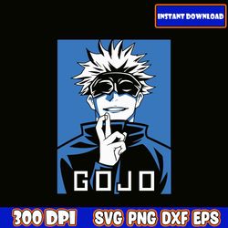 gojo-satoru-svg, anime cutfile, anime clipart, anime print, anime bundle, anime digital, anime cricut, anime gif